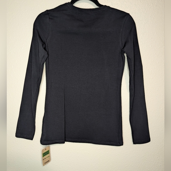 NWT Tezenis Classic Long Sleeve Shirt Black Size Medium Organic Cotton - Picture 6 of 6